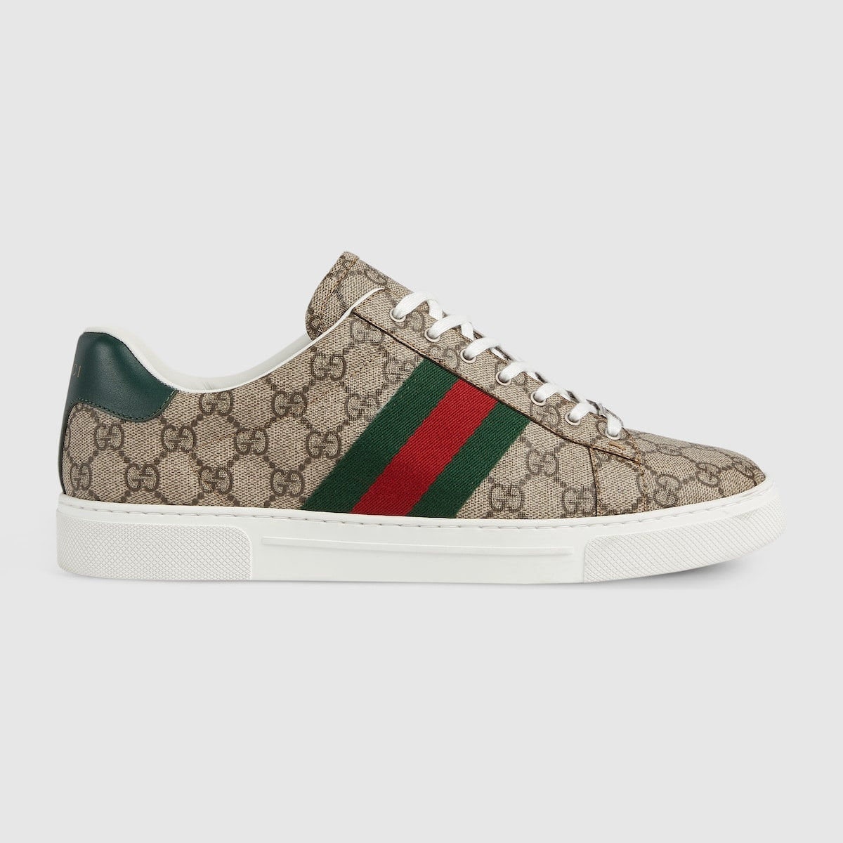 Gucci Ace Leather Web 'Beige Ebony'