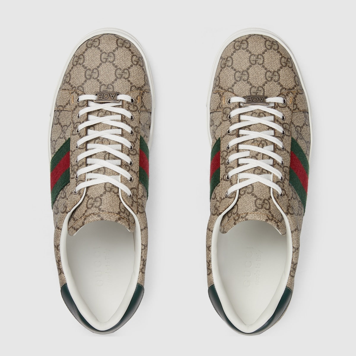 Gucci Ace Leather Web 'Beige Ebony'