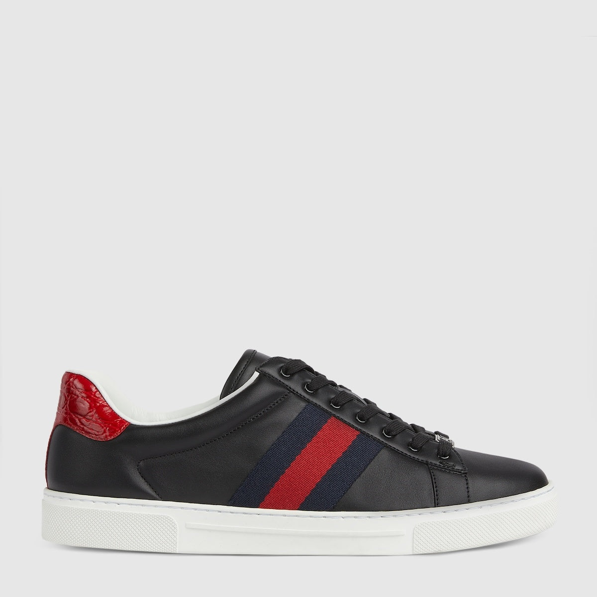 Gucci Ace Leather Sneakers In Black