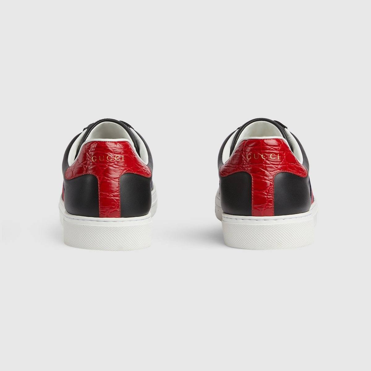 Gucci Ace Leather Sneakers In Black