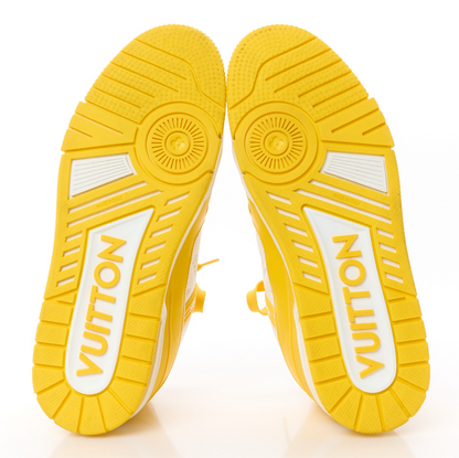 Louis Vuitton Calfskin Embossed Monogram Trainer Yellow White