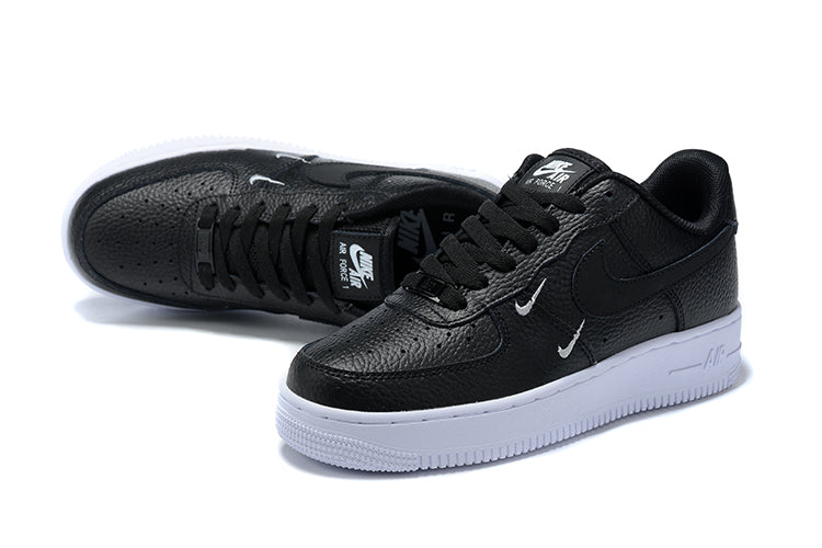 Nike Air Force 1 Low  Essential Black White Silver Mini Swoosh