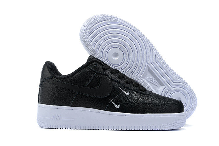 Nike Air Force 1 Low  Essential Black White Silver Mini Swoosh