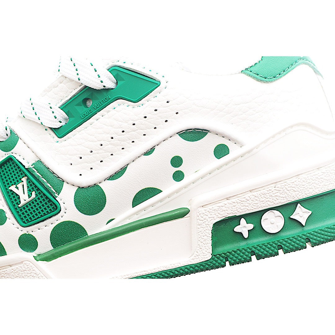 Louis Vuitton Trainer Sneaker White and Green Dots Kids/ ילדים