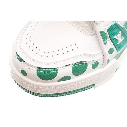 Louis Vuitton Trainer Sneaker White and Green Dots Kids/ ילדים