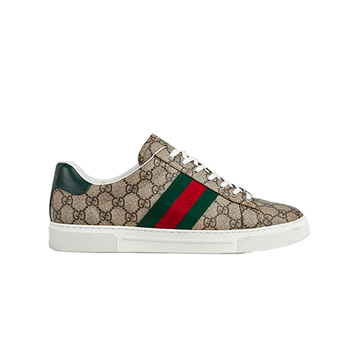 Gucci Ace Leather Web 'Beige Ebony'