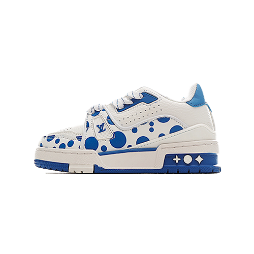 Louis Vuitton Trainer Sneaker White and Blue Dots Kids/ ילדים