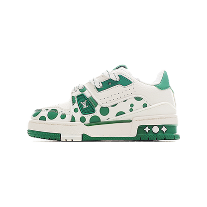 Louis Vuitton Trainer Sneaker White and Green Dots Kids/ ילדים