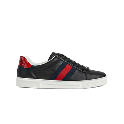 Gucci Ace Leather Sneakers In Black